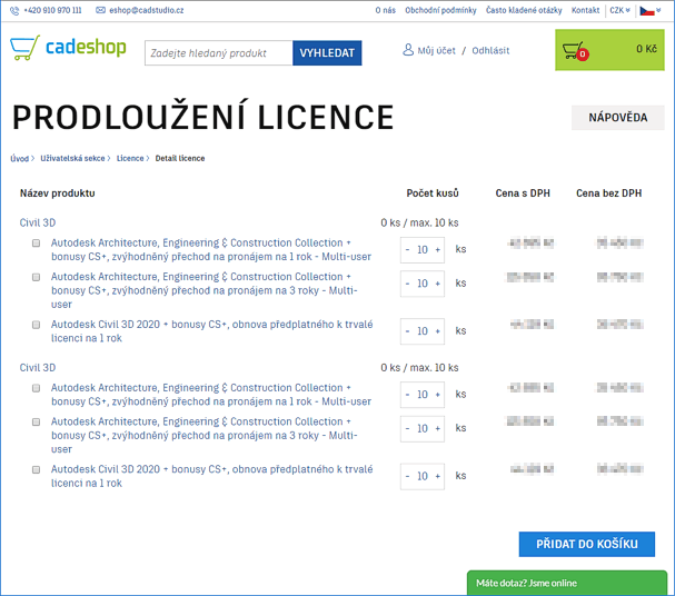 CAD eShop licence